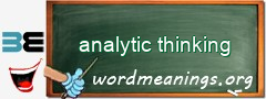 WordMeaning blackboard for analytic thinking